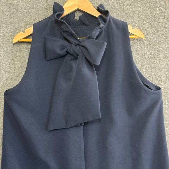 TUCKERNUCK Blythe Midi Dress XXL Navy Blue‎ Ruffle Collar Back Bow Tie A-Line - Picture 4 of 10